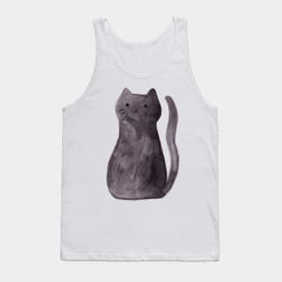 Watercolor Black Cat Tank Top